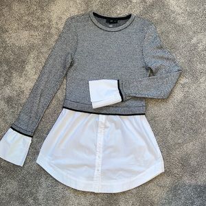 Club Monaco sweater shirt mixed media, size small